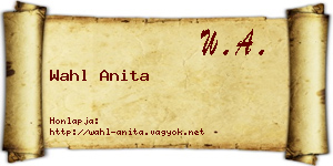 Wahl Anita névjegykártya